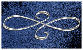 DNSEMP-C-601-SL-SH-BL Silver Scroll Shimmer Blue